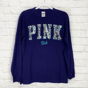 PINK Victoria's Secret Sequin Bling Long Sleeve Top